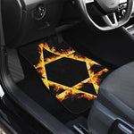 Flaming Star of David Print Front and Back Car Floor Mats