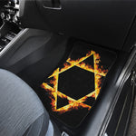 Flaming Star of David Print Front and Back Car Floor Mats