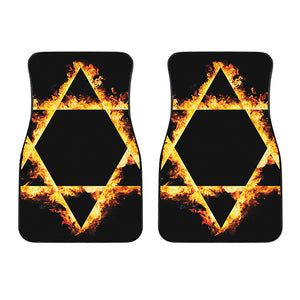 Flaming Star of David Print Front Car Floor Mats