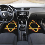 Flaming Star of David Print Front Car Floor Mats