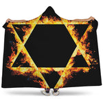 Flaming Star of David Print Hooded Blanket