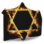 Flaming Star of David Print Hooded Blanket
