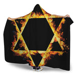 Flaming Star of David Print Hooded Blanket
