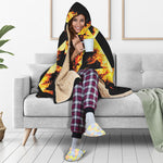 Flaming Star of David Print Hooded Blanket