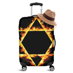 Flaming Star of David Print Luggage Cover