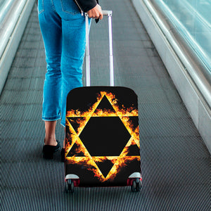 Flaming Star of David Print Luggage Cover