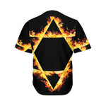 Flaming Star of David Print Men's Baseball Jersey
