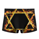 Flaming Star of David Print Men's Boxer Briefs