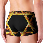 Flaming Star of David Print Men's Boxer Briefs