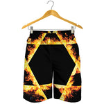Flaming Star of David Print Men's Shorts
