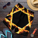 Flaming Star of David Print Men's Shorts