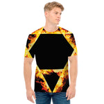 Flaming Star of David Print Men's T-Shirt
