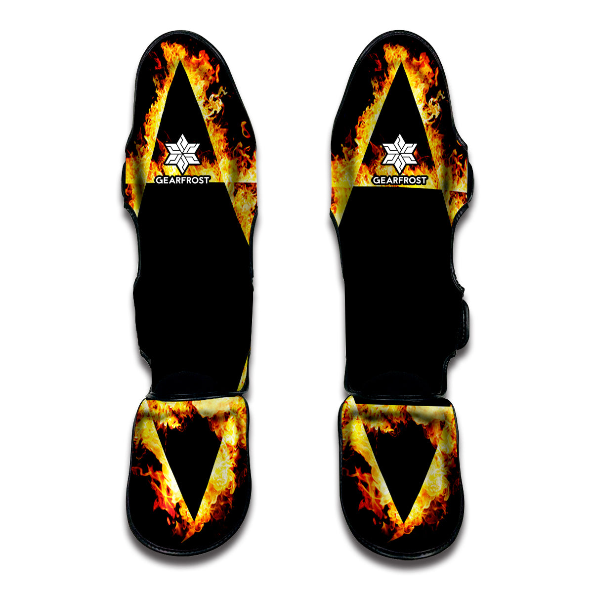 Flaming Star of David Print Muay Thai Shin Guard
