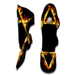 Flaming Star of David Print Muay Thai Shin Guard