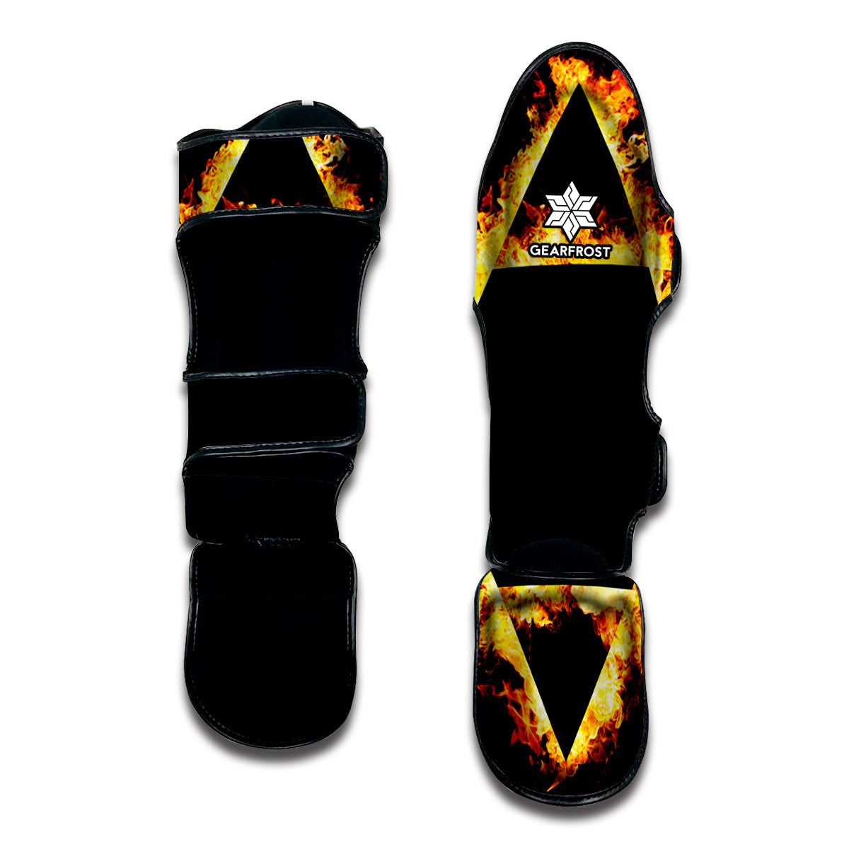 Flaming Star of David Print Muay Thai Shin Guard
