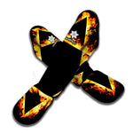 Flaming Star of David Print Muay Thai Shin Guard
