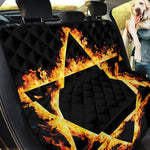 Flaming Star of David Print Pet Car Back Seat Cover