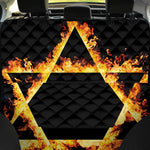 Flaming Star of David Print Pet Car Back Seat Cover