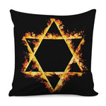 Flaming Star of David Print Pillow Cover