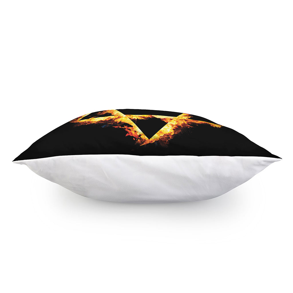 Flaming Star of David Print Pillow Cover