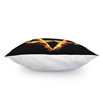 Flaming Star of David Print Pillow Cover