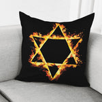 Flaming Star of David Print Pillow Cover