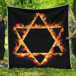 Flaming Star of David Print Quilt