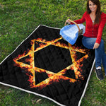 Flaming Star of David Print Quilt