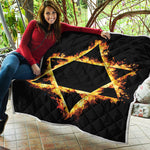 Flaming Star of David Print Quilt