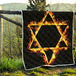 Flaming Star of David Print Quilt