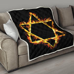 Flaming Star of David Print Quilt