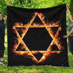 Flaming Star of David Print Quilt