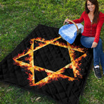 Flaming Star of David Print Quilt