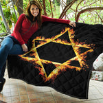 Flaming Star of David Print Quilt