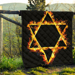 Flaming Star of David Print Quilt