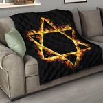 Flaming Star of David Print Quilt