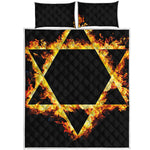 Flaming Star of David Print Quilt Bed Set