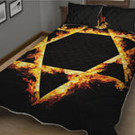 Flaming Star of David Print Quilt Bed Set