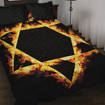 Flaming Star of David Print Quilt Bed Set