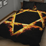 Flaming Star of David Print Quilt Bed Set