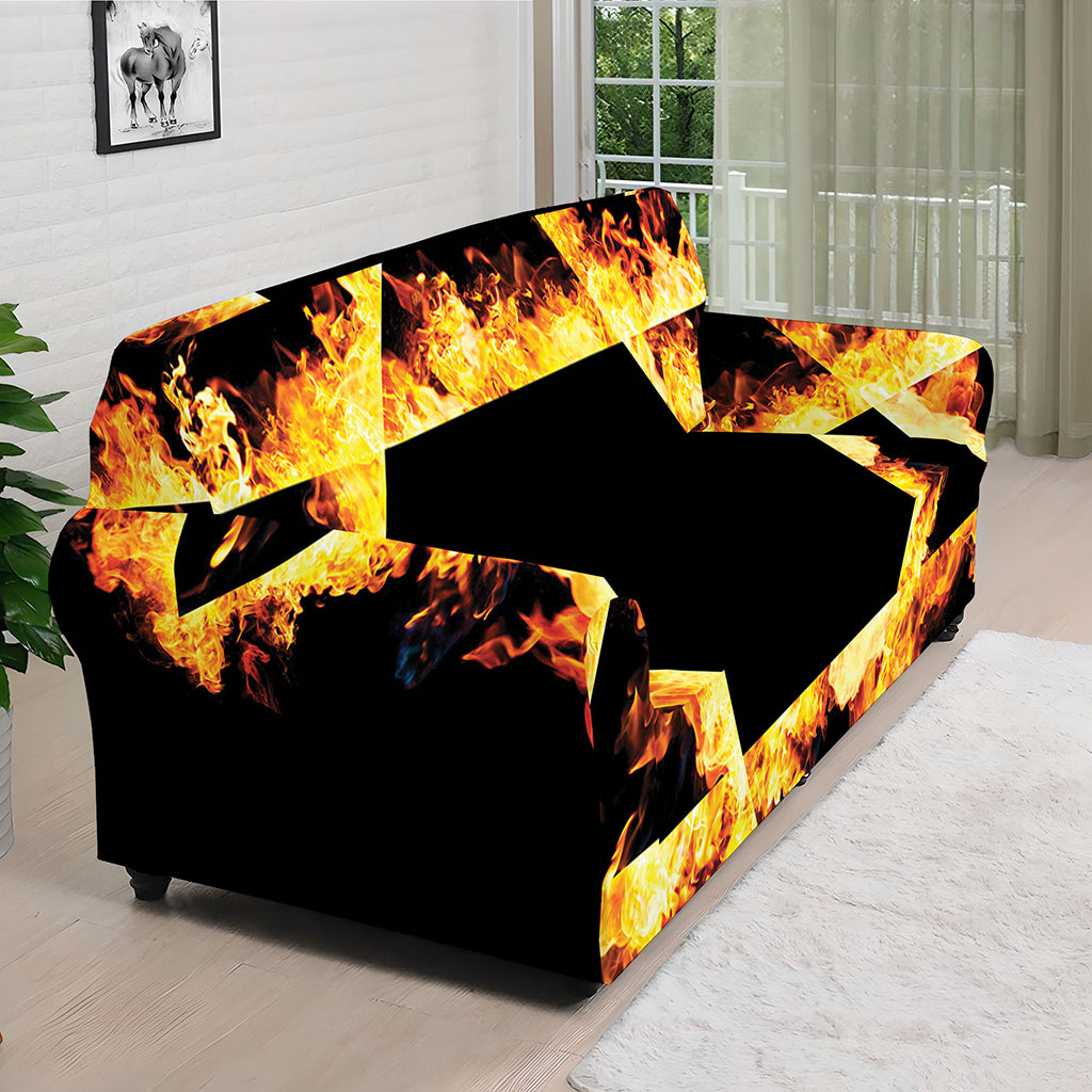 Flaming Star of David Print Sofa Cover