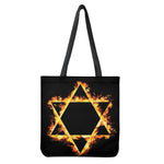 Flaming Star of David Print Tote Bag