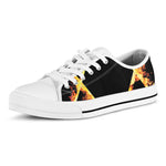 Flaming Star of David Print White Low Top Shoes