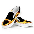 Flaming Star of David Print White Slip On Sneakers