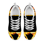 Flaming Star of David Print White Sneakers