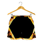 Flaming Star of David Print Women's Shorts