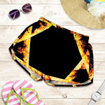 Flaming Star of David Print Women's Shorts