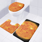 Flaming Sun Print 3 Piece Bath Mat Set