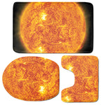 Flaming Sun Print 3 Piece Bath Mat Set