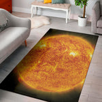 Flaming Sun Print Area Rug
